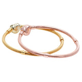 Pan S925 Pure Silver Snake Bone Rose Gold-Plated Bracelet, Pan L