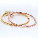 Pan S925 Pure Silver Snake Bone Rose Gold-Plated Bracelet, Pan L