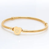 Pan S925 Pure Silver Snake Bone Rose Gold-Plated Bracelet, Pan L