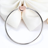 S925 Pure Silver Heart-shaped Rose Clasp Snake Bone Bracelet