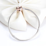 S925 Silver Heart Rose Clasp Bracelet