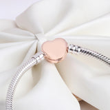 S925 Silver Heart Rose Clasp Bracelet