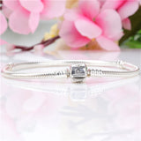 S925 Silver Snake Bone Bracelet with Pan Home Logo