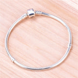 S925 Silver Snake Bone Bracelet with Pan Home Logo