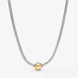 S925 Sterling Silver Bracelet Silver Beads Rose Moments Snake Necklace