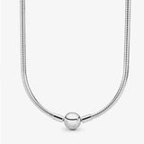 S925 Sterling Silver Bracelet Silver Beads Rose Moments Snake Necklace