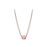 Exotic Rose Sparkling Lion Heart-Shaped Clavicle Chain Necklace