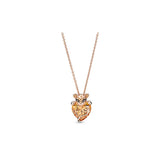 Exotic Rose Sparkling Lion Heart-Shaped Clavicle Chain Necklace