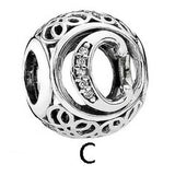 S925 Silver Bracelet Beaded 26 Letters Hollowed Beads Jewelry Men's Beads