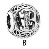 S925 Silver Bracelet Beaded 26 Letters Hollowed Beads Jewelry Men's Beads