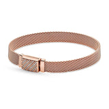 Pan-Style Zirconia Bracelet with Shining Buckle