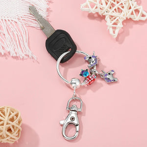 Pan's Ladies Key Chain, DIY Rainbow Unicorn Charm Pendant