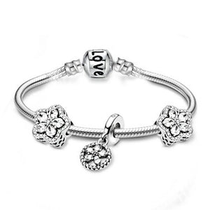 Pan's Style Elegant Bracelet with Personalized Crystal Petals