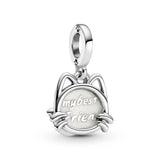 925 Silver Cat Mother Pendant Necklace