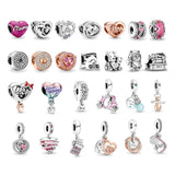 Heart Charm Beads Balloon Pendant Light Bulb Necklace