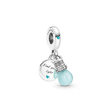 Heart Charm Beads Balloon Pendant Light Bulb Necklace