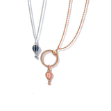 925 Sterling Silver Pav? Bead O-Shaped Pendant Romantic Gift