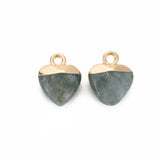 10pcs Heart Shape Stone Pendants with Iron Clasps