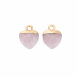 10pcs Heart Shape Stone Pendants with Iron Clasps