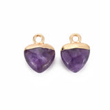 10pcs Heart Shape Stone Pendants with Iron Clasps