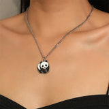 Panda Pendant Necklace Stainless Steel Jewelry