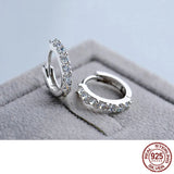 925 Sterling Silver Crystal Circle Earrings for Women Jewelry Gift