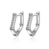 925 Sterling Silver Crystal Circle Earrings for Women Jewelry Gift