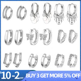 925 Sterling Silver Crystal Circle Earrings for Women Jewelry Gift