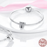 Silver Alphabet A-Z Charm Name Bead for Bracelet Pendant Jewelry