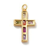 Pandhall 10Pcs Cross CZ Pendants With Jump Ring