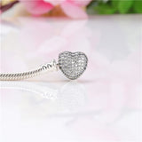 S925 Heart Shaped Sterling Silver Bracelet Snake Bone Chain