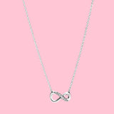 925 Silver Clear CZ Infinity Pendant Necklace for Women