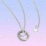 925 Silver Clear CZ Infinity Pendant Necklace for Women