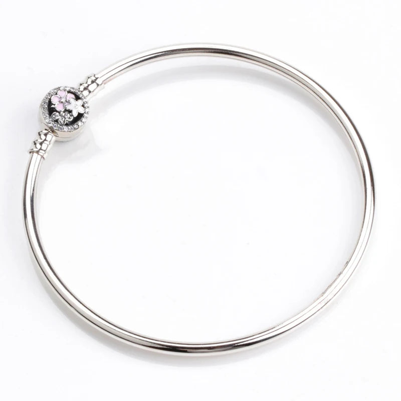 Panjia 925 Silver Daisy Bracelet Cherry Blossom