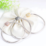 S925 Sterling Silver Heart Snake Bone Chain Bracelet