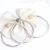 S925 Sterling Silver Heart Snake Bone Chain Bracelet
