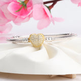 S925 Sterling Silver Heart Snake Bone Chain Bracelet