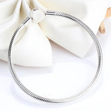 S925 Sterling Silver Snake Bone Bracelet, Button Head, Round Chain