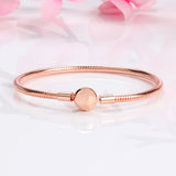 S925 Sterling Silver Snake Bone Bracelet, Button Head, Round Chain