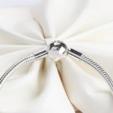 S925 Sterling Silver Snake Bone Bracelet, Button Head, Round Chain
