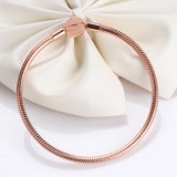 S925 Sterling Silver Snake Bone Bracelet, Button Head, Round Chain