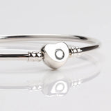 S925 Sterling Silver Heart Buckle Snake Bone Chain DIY Bracelet
