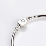 S925 Sterling Silver Heart Buckle Snake Bone Chain DIY Bracelet