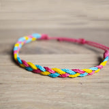 Pansexual Pride Braided Bracelet Anklet LGBTQA+ Jewelry