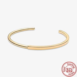 925 Silver Bracelet Rose Signature I-D Bangle Bead Charm Women Jewelry