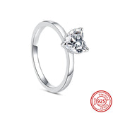 925 Sterling Silver Princess Crown Heart CZ Silver Ring