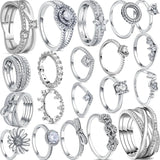 925 Sterling Silver Princess Crown Heart CZ Silver Ring