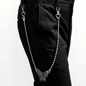 Metal Butterfly Pants Chain Vintage Butterfly Punk Pocket Chain