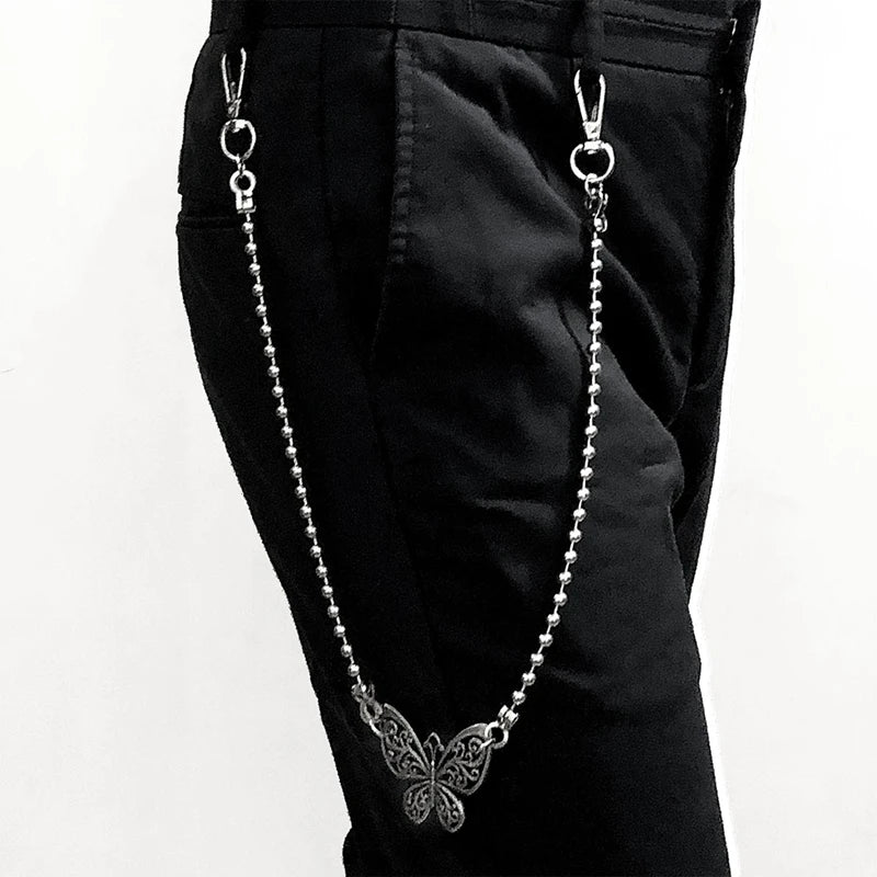 Metal Butterfly Pants Chain Vintage Butterfly Punk Pocket Chain