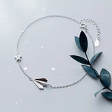 Silver Paper Airplane Stars Anklet 925 Leg Chain Woman Foot Bracelet